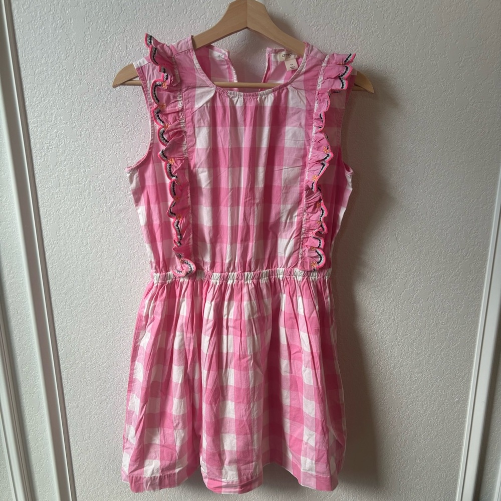 Crewcuts Pink Gingham Plaid Dress